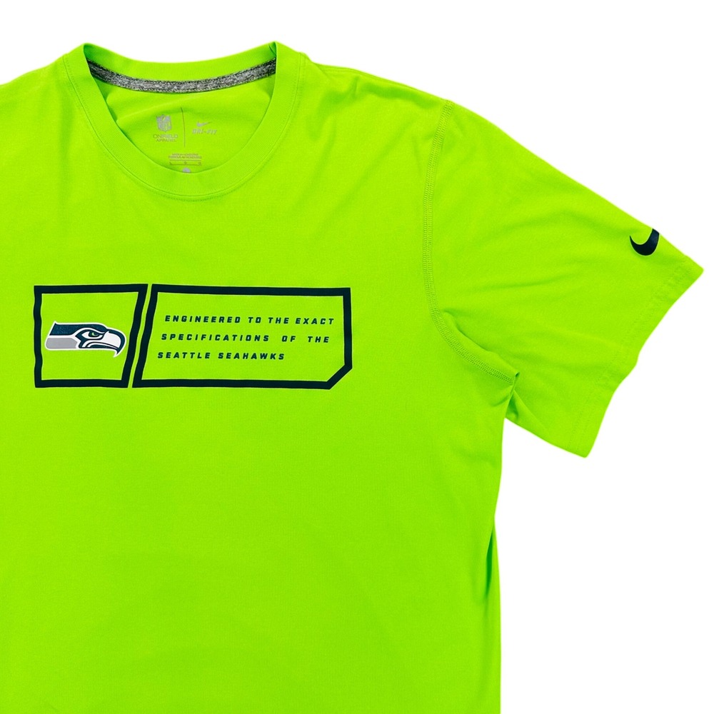 Nike Seattle Seahawks NFL On-Field Dri-FIT T-Shirt Mens L Neon Green Performance